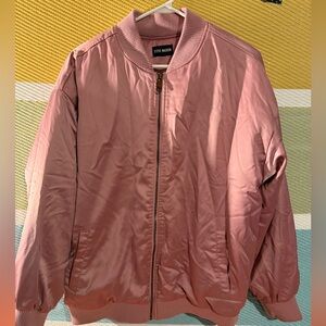 Steve Madden Oversized Matte Satin Bomber Pink Size XL Padded Comfy